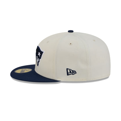 New England Patriots Chrome White Basic 59FIFTY Fitted Hat