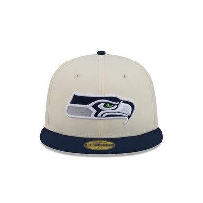 Seattle Seahawks Chrome White Basic 59FIFTY Fitted Hat