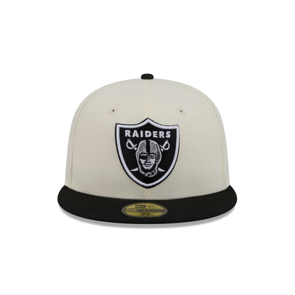 Las Vegas Raiders Chrome White Basic 59FIFTY Fitted Hat