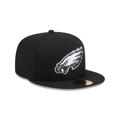 Philadelphia Eagles Black and White Basic 59FIFTY Fitted Hat