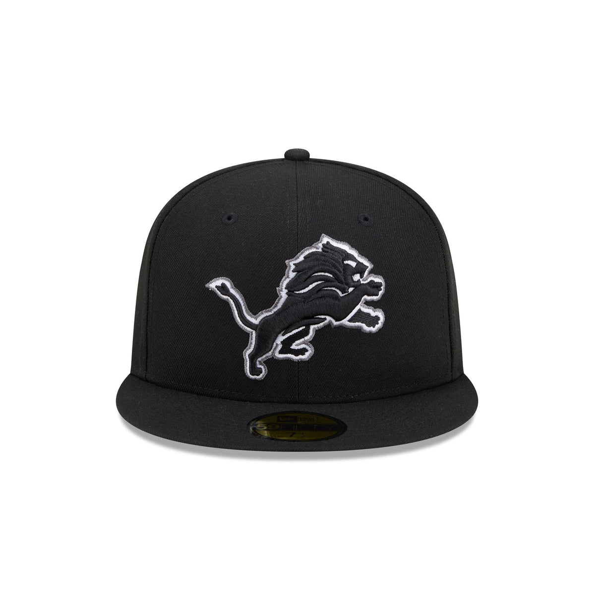 Detroit Lions Black and White Basic 59FIFTY Fitted Hat