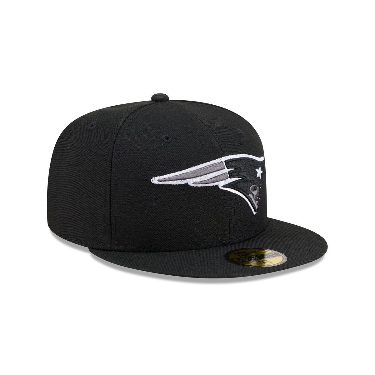 New England Patriots Black and White Basic 59FIFTY Fitted Hat