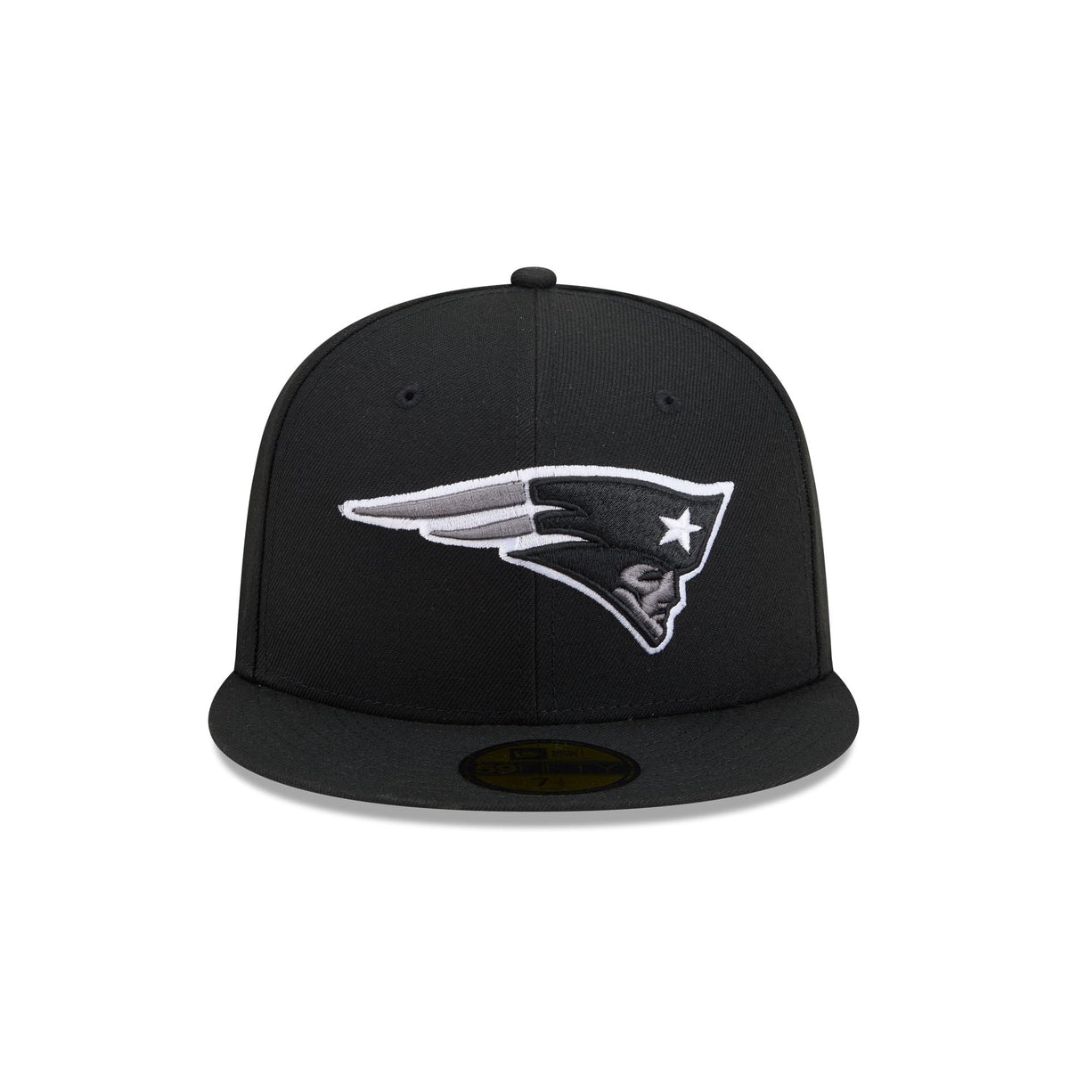 New England Patriots Black and White Basic 59FIFTY Fitted Hat