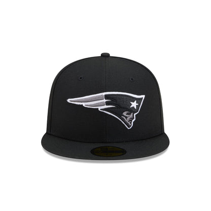New England Patriots Black and White Basic 59FIFTY Fitted Hat