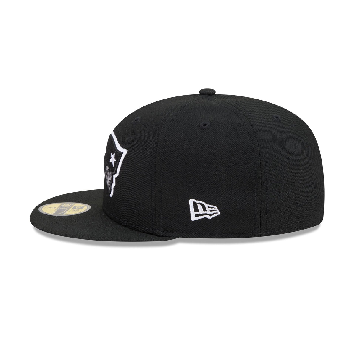 New England Patriots Black and White Basic 59FIFTY Fitted Hat