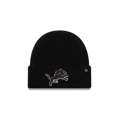 Detroit Lions Woolen Black Short Cuff Knit Beanie Hat