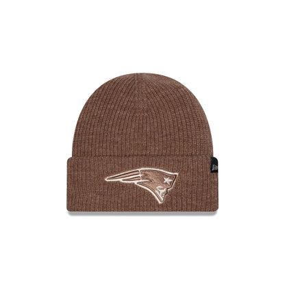 New England Patriots Woolen Tan Short Cuff Knit Beanie Hat