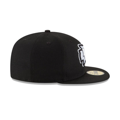 Kansas City Chiefs Black & White 59FIFTY Fitted Hat