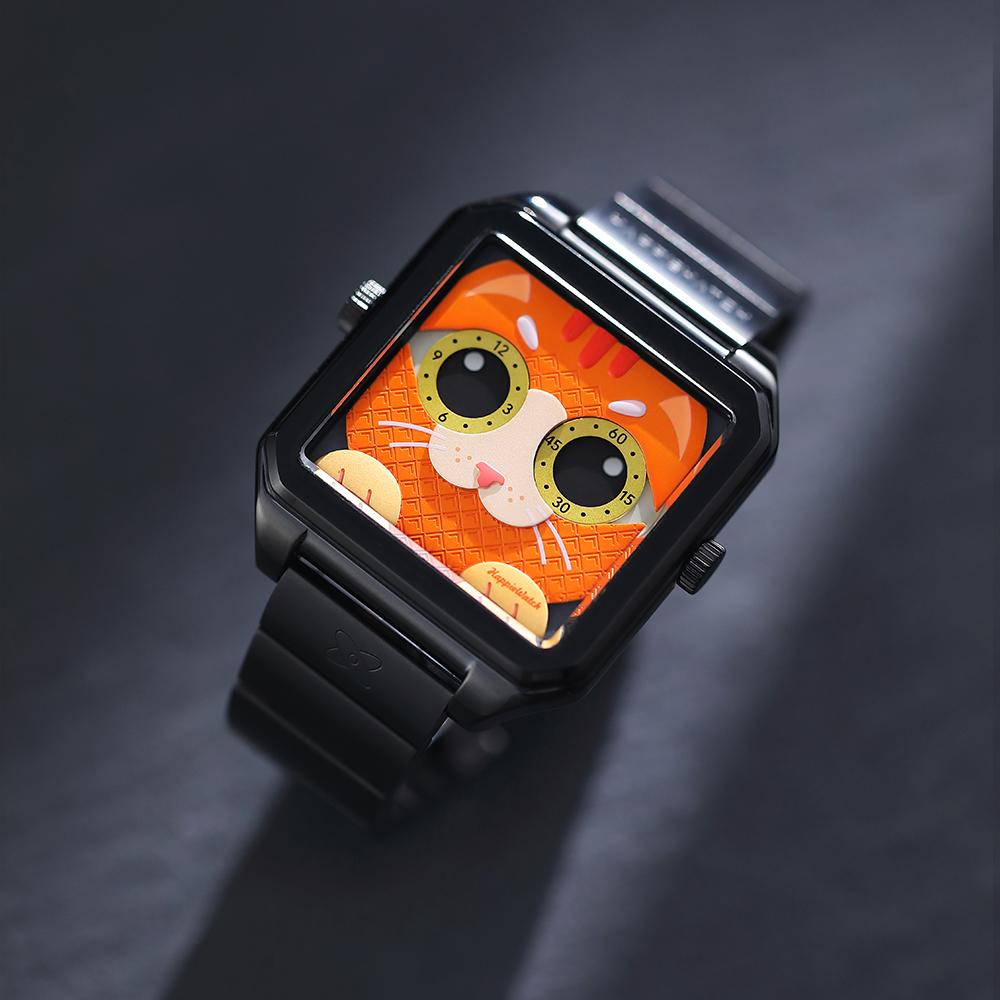 HappieWatch The Ginger Cat A Fiery Orange-Red Watch