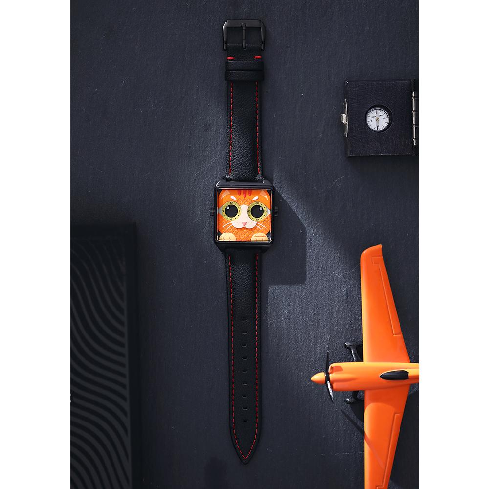 HappieWatch The Ginger Cat A Fiery Orange-Red Watch