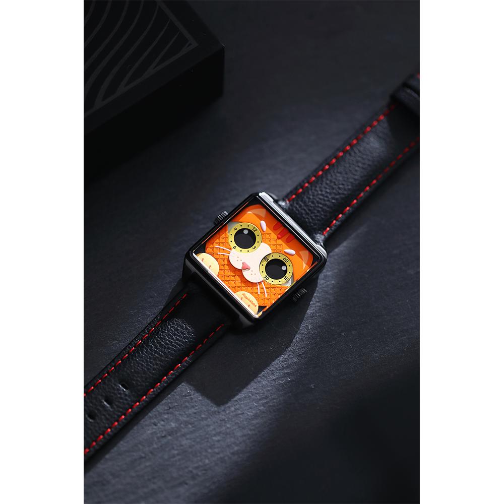 HappieWatch The Ginger Cat A Fiery Orange-Red Watch