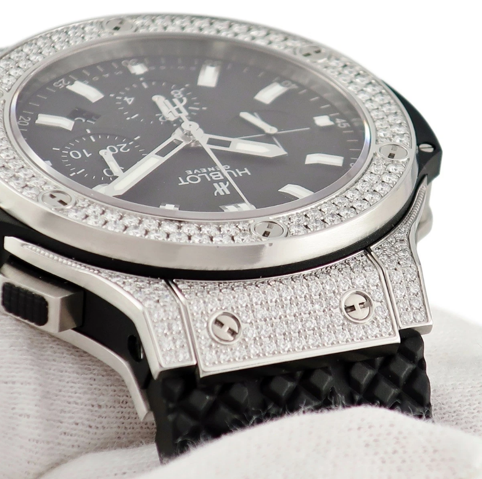 Big Bang Black Dial Chronograph Stainless Steel Diamond Pave Men-s Watch 301SX1170SX2704
