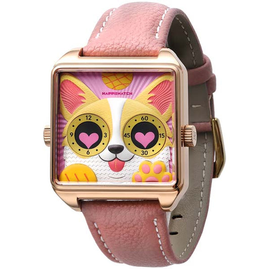 HappieWatch The Corgi Charming Dog Watch in Pink