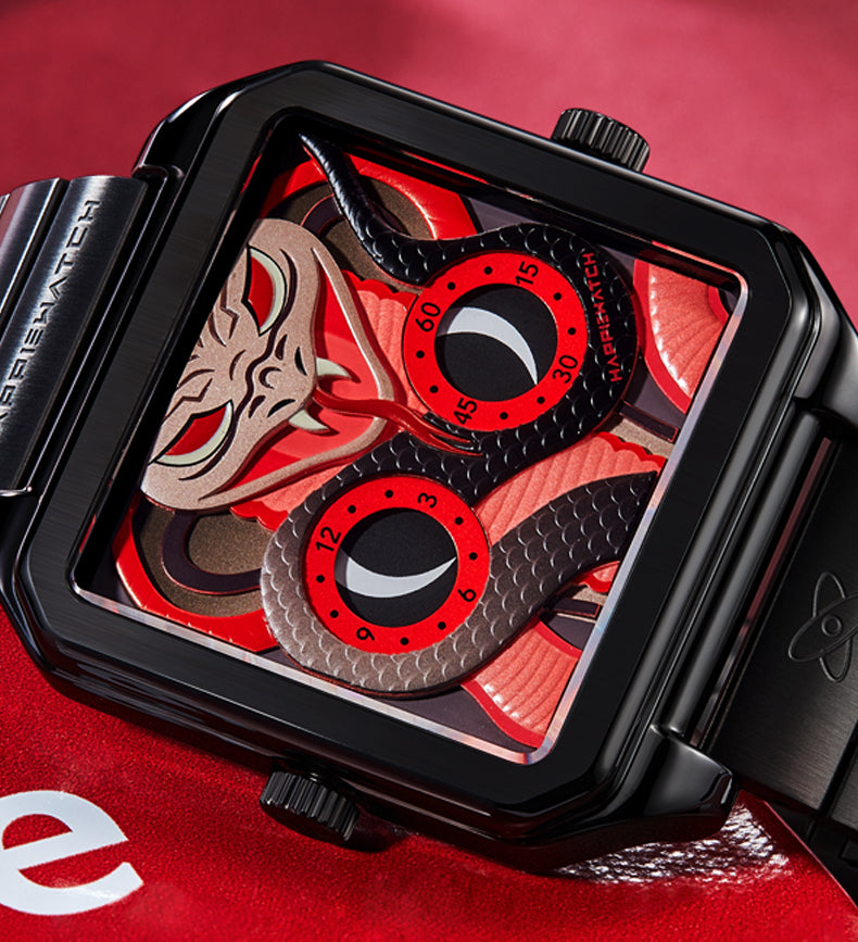 HappieWatch Black Mamba Steel Watch — Venomous Red Dial