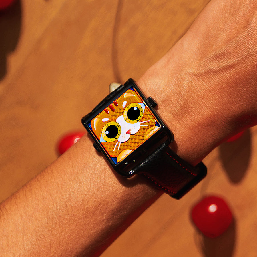 HappieWatch The Ginger Cat A Fiery Orange-Red Watch