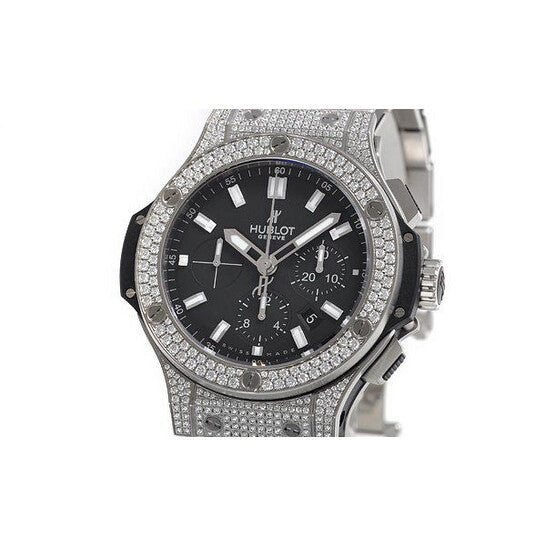 Big Bang Black Dial Chronograph Stainless Steel Diamond Pave Men-s Watch 301SX1170SX2704