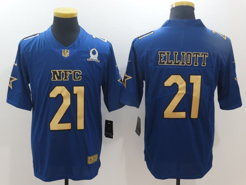 Men’s Dallas Cowboys Ezekiel Elliott #21 Blue Jersey
