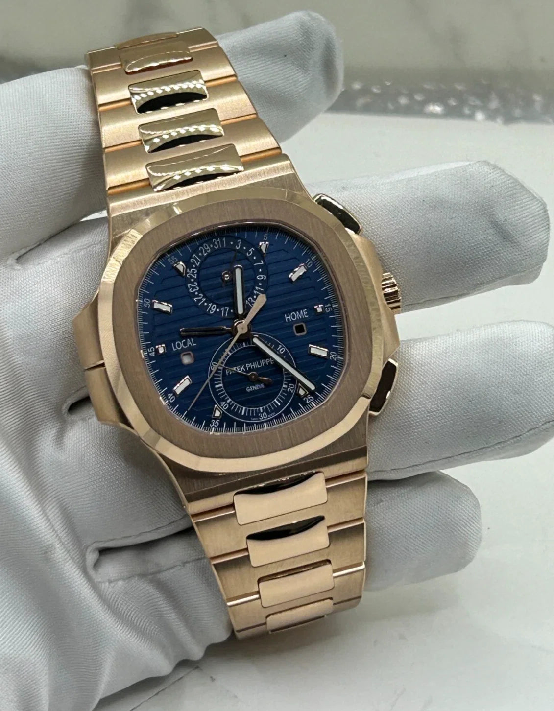 Patek Philippe Nautilus 5990/1R Travel Time Chronograph 2022 Blue Dial